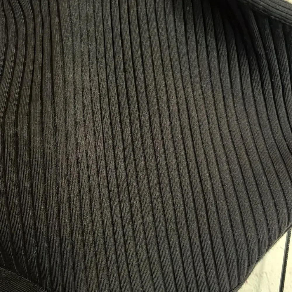 ZARA CUTOUT RIBBED BLACK SLEEVELESS BODYSUIT NEW LARGE - Picture 8 of 14